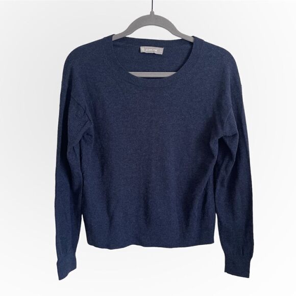 Everlane Dark Blue Wool Blend Pullover Lightweight Sweater Small - Picture 1 of 5